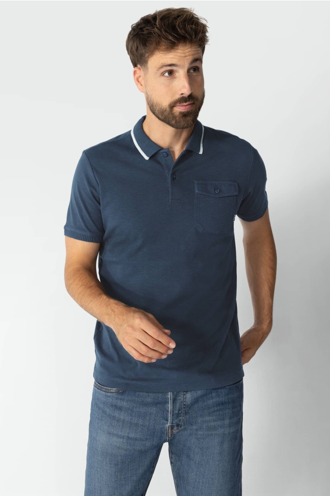 JERSEY POLO MET STREEP IN KRAAG 48135091 5600
